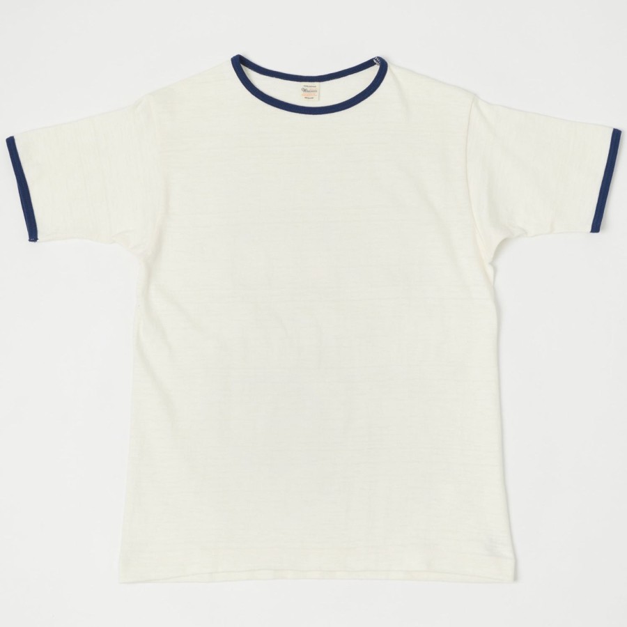 Clothing Warehouse & Co | Warehouse 4059 Ringer Tee - Cream/Navy