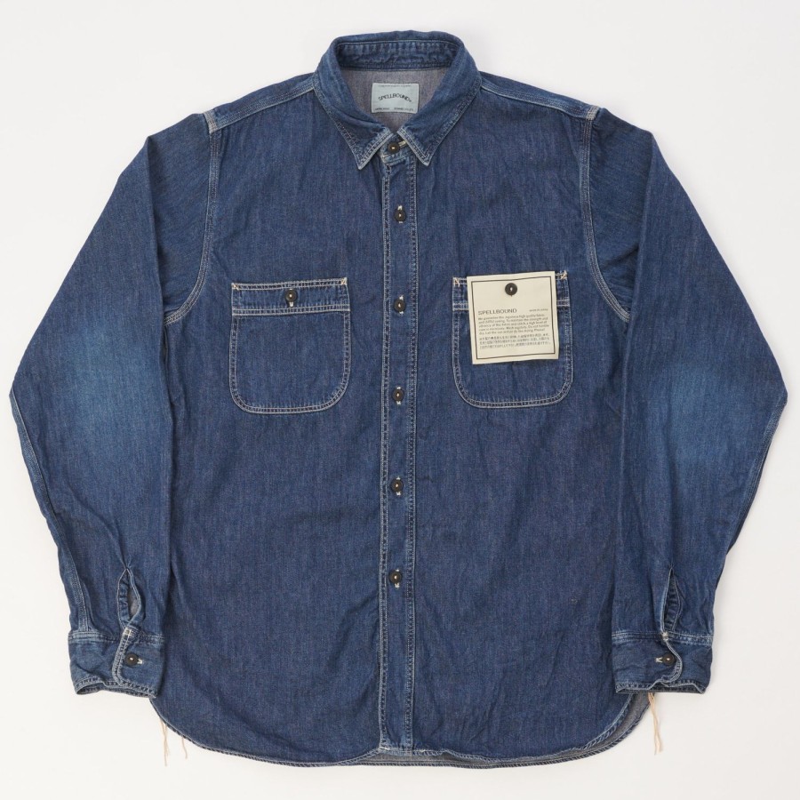 Clothing Spellbound | Spellbound 46-161E Denim Work Shirt - Mid Wash