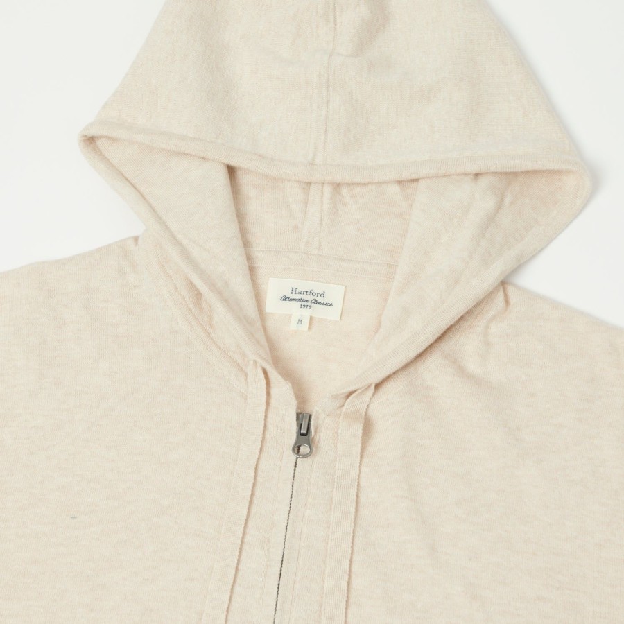 Clothing Hartford | Hartford Lightweight Knitted Cotton Hoodie - Sand