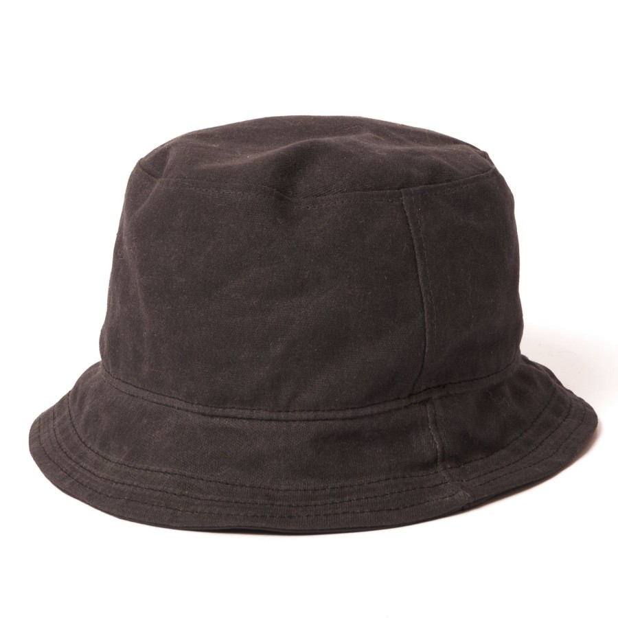 Accessories Crown Cap | Crown Cap 1-46540 Waxed Cotton Canvas Bucket Hat - Graphite