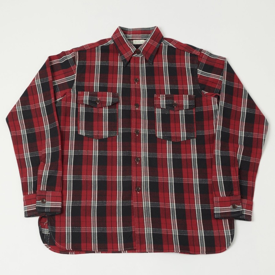 Clothing Warehouse & Co | Warehouse 3022 'G Pattern' Check Flannel Shirt - Red