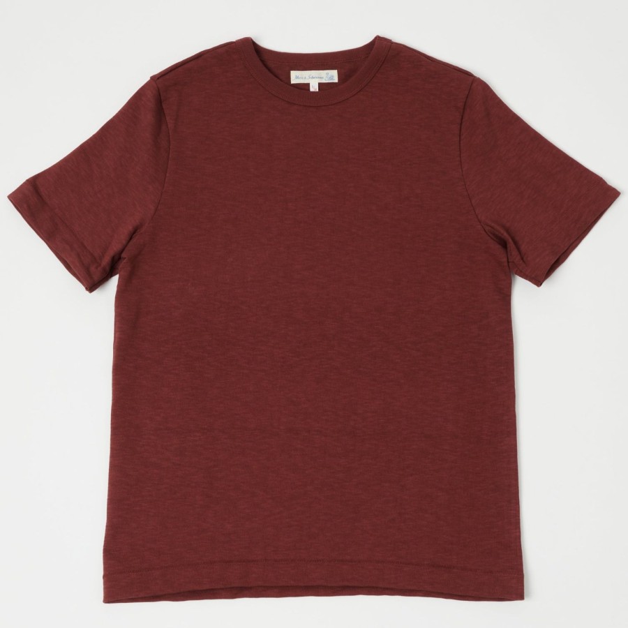 Clothing Merz b. Schwanen | Merz B. Schwanen 2S14 Heavy Crew Neck Tee - Barn Red