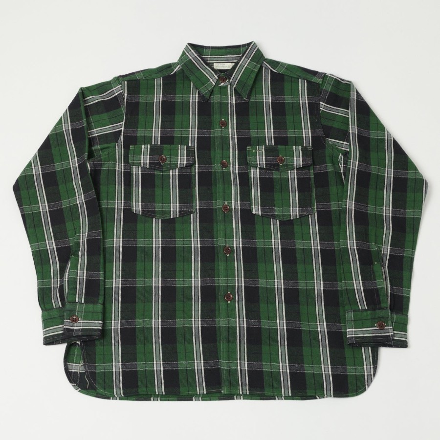 Clothing Warehouse & Co | Warehouse 3022 'G Pattern' Check Flannel Shirt - Green