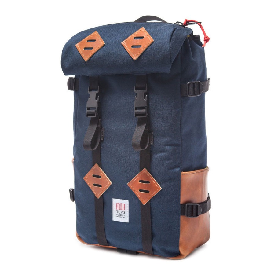 Accessories Topo Designs | Topo Designs 22L Klettersack - Navy/Brown Leather