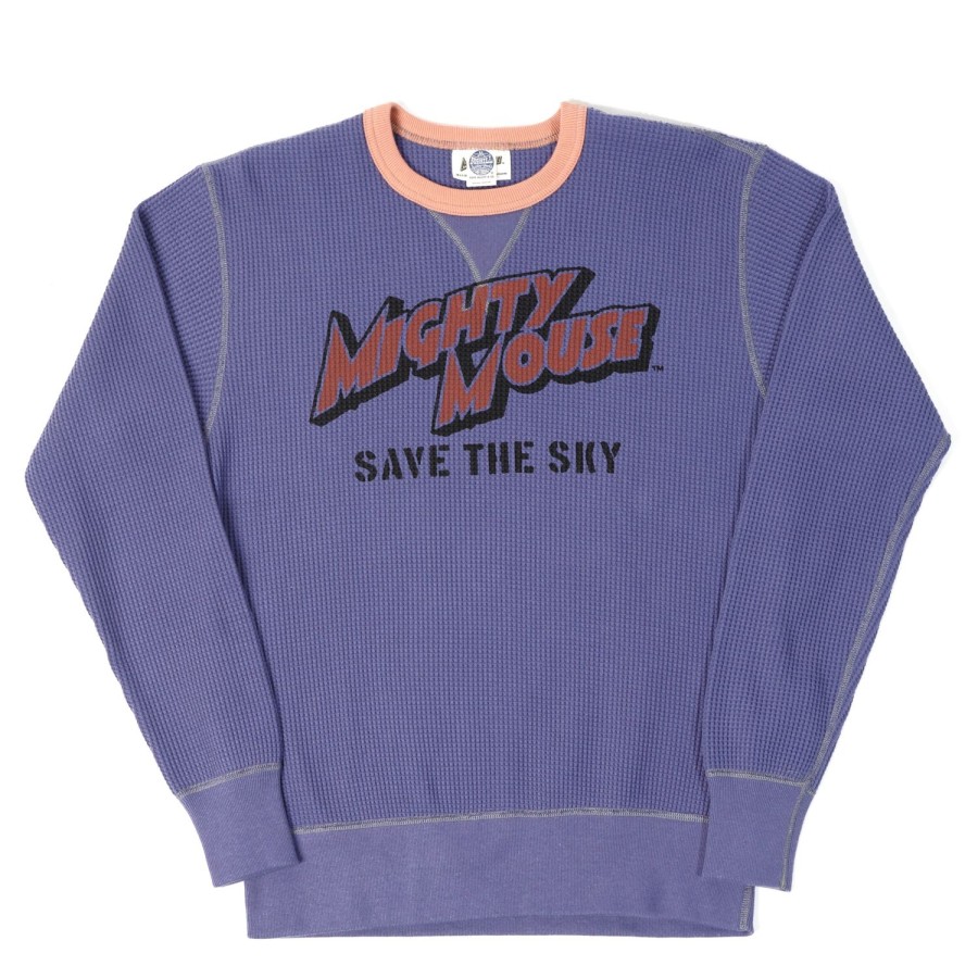 Clothing TOYS McCOY | Toys Mccoy 'Mighty Mouse' Big Waffle Crew Neck Sweatshirt - Purple