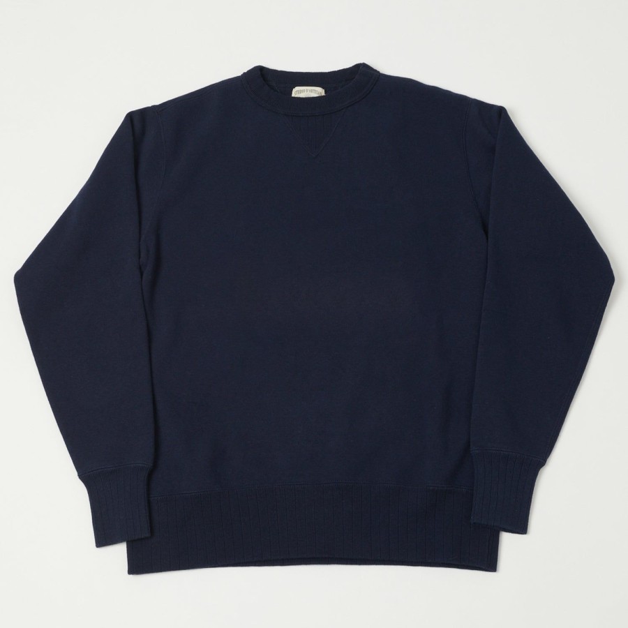 Clothing Studio D'artisan | Studio D'Artisan 9614 Loopwheel Sweatshirt - Navy