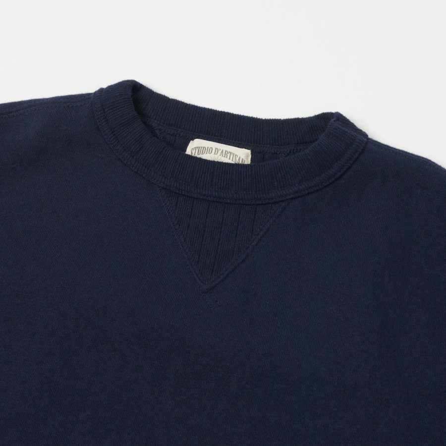 Clothing Studio D'artisan | Studio D'Artisan 9614 Loopwheel Sweatshirt - Navy