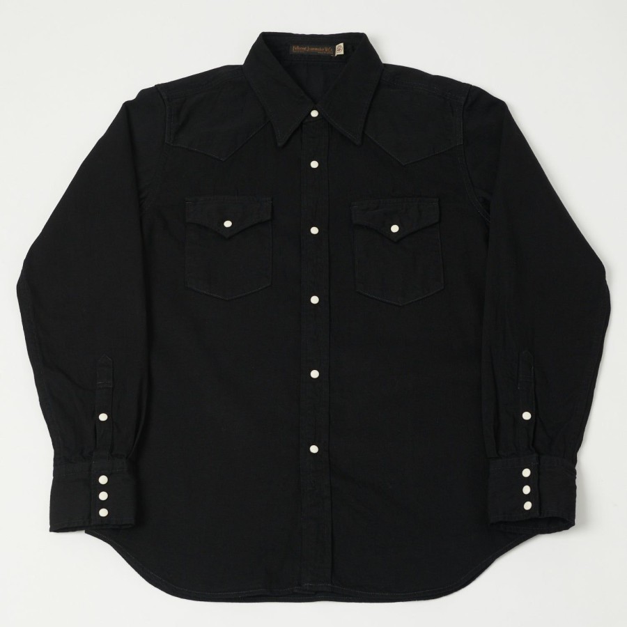 Clothing Full Count | Full Count 4894Bkbk Denim Western Shirt - Black