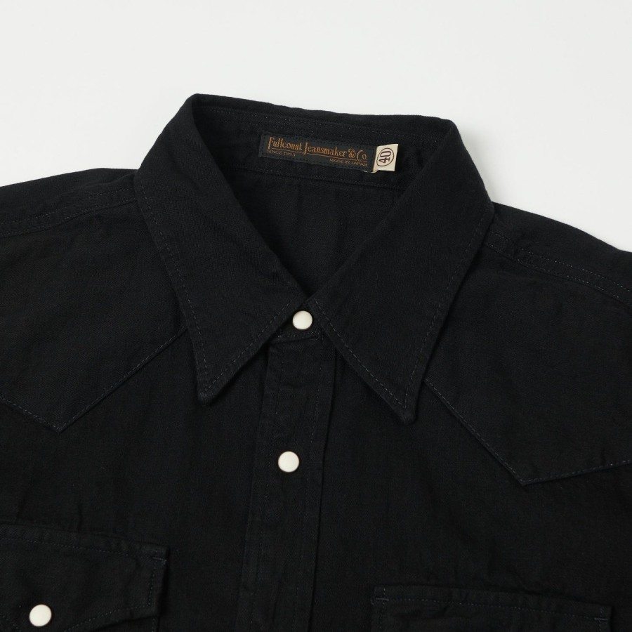 Clothing Full Count | Full Count 4894Bkbk Denim Western Shirt - Black