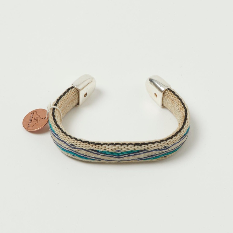 Accessories Chamula | Chamula Bendable Horsehair Bracelet - White/Blue/Turquoise