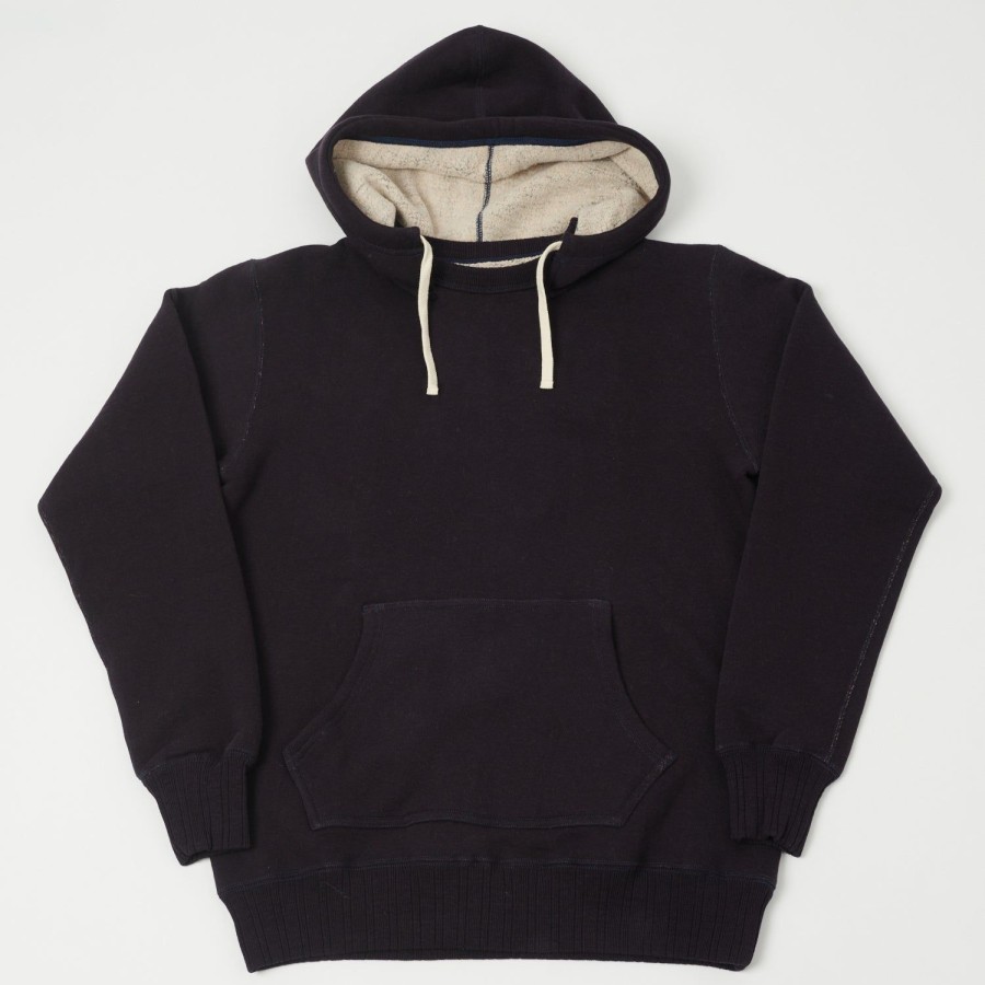 Clothing Full Count | Full Count 3745-22 Cotton Fleece Hoodie - Navy