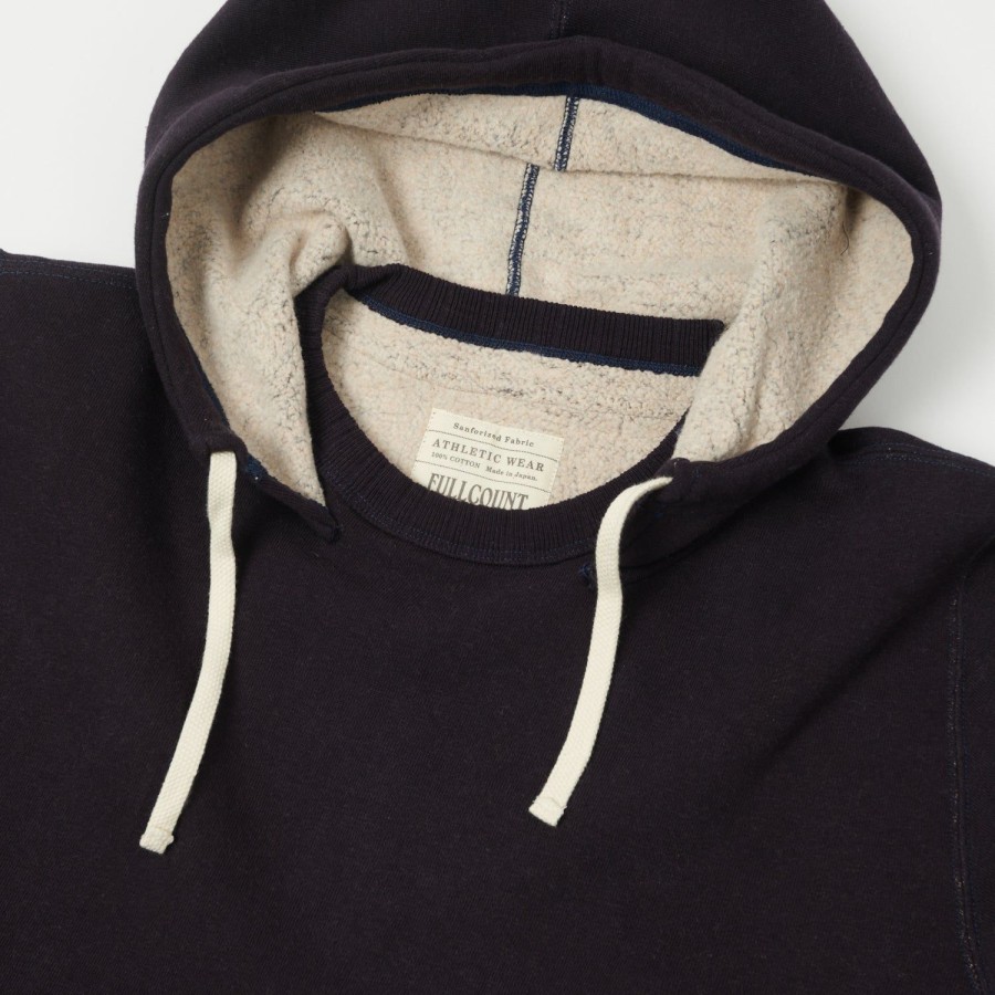 Clothing Full Count | Full Count 3745-22 Cotton Fleece Hoodie - Navy