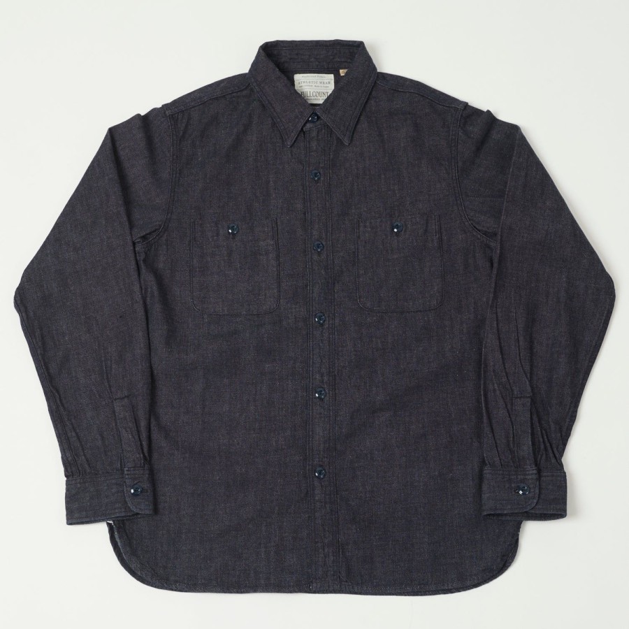 Clothing Full Count | Full Count 4890 Natural Indigo Denim Work Shirt - Rinsed Indigo