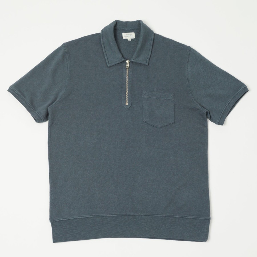 Clothing Hartford | Hartford Lightweight Zipper Polo - Thunder