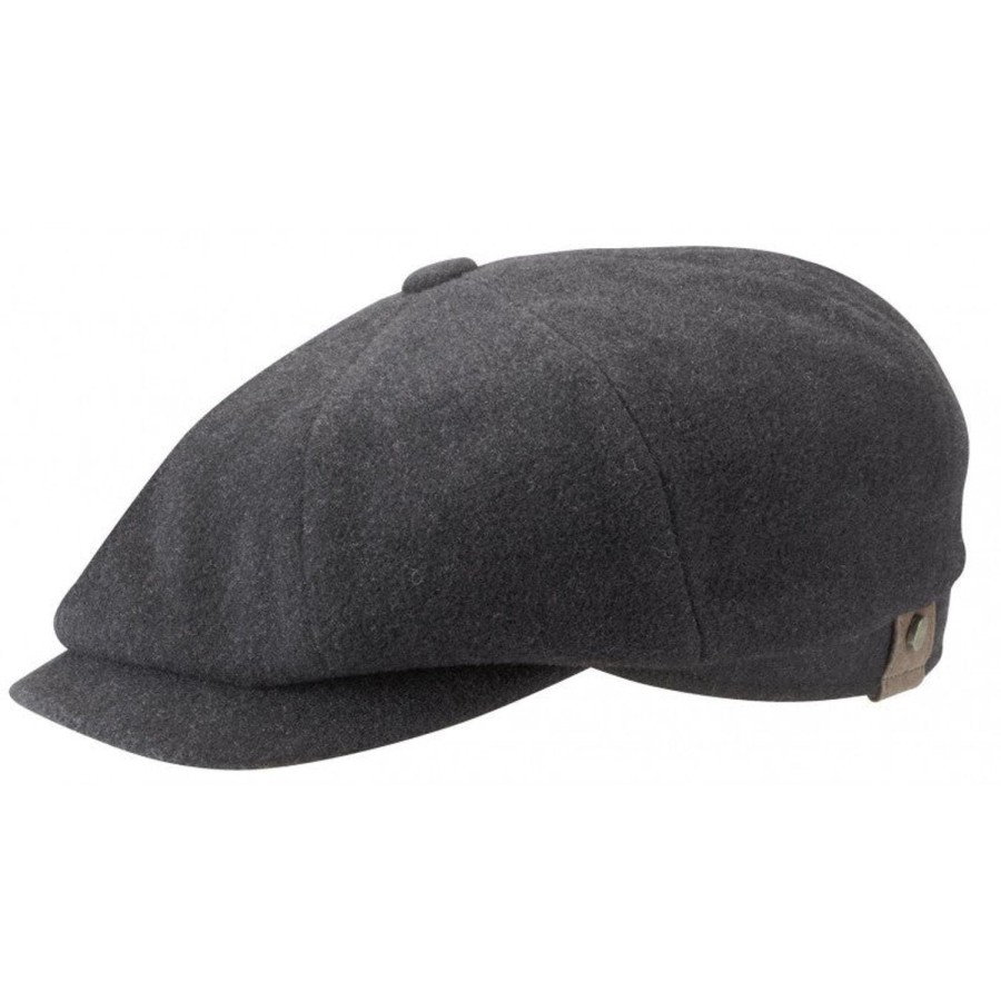 Accessories Stetson | Stetson 6840101-32 Hatteras Wool/Cashmere Flat Cap - Charcoal