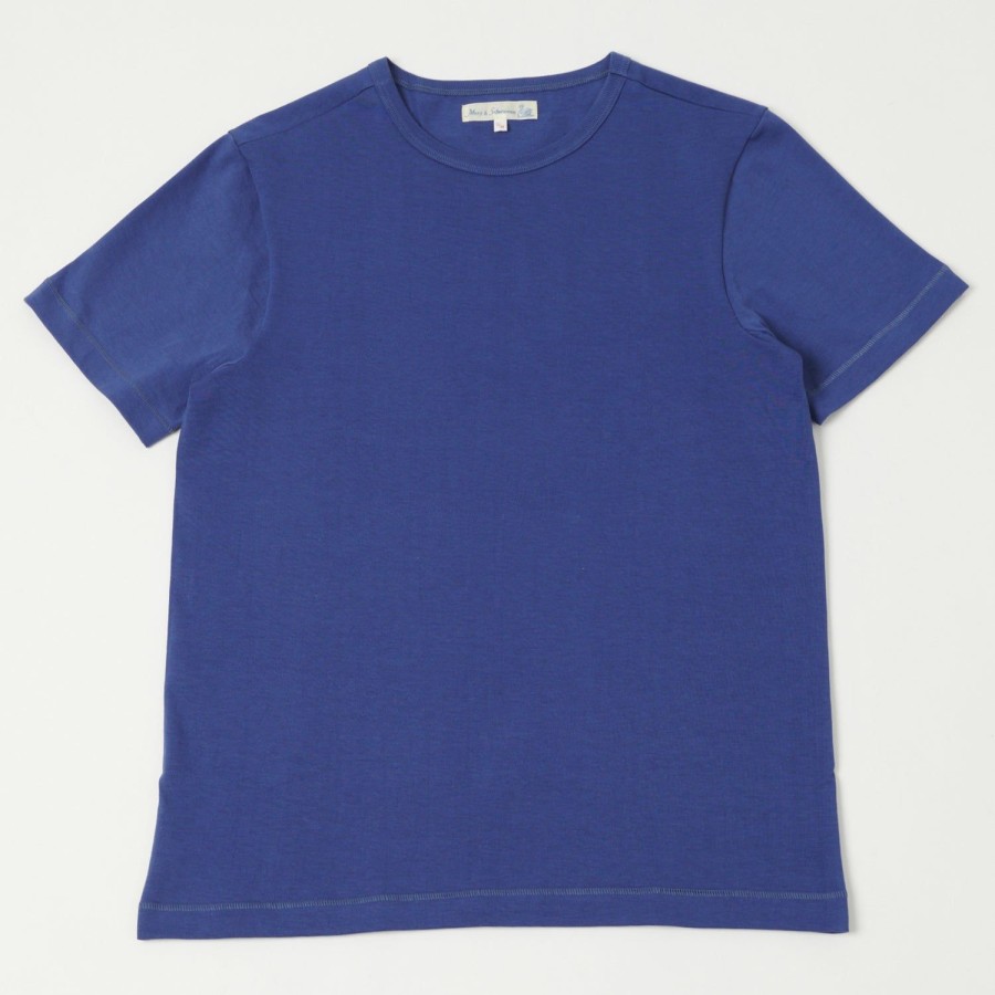 Clothing Merz b. Schwanen | Merz B. Schwanen 215 Classic Crew Neck Tee - Pacific