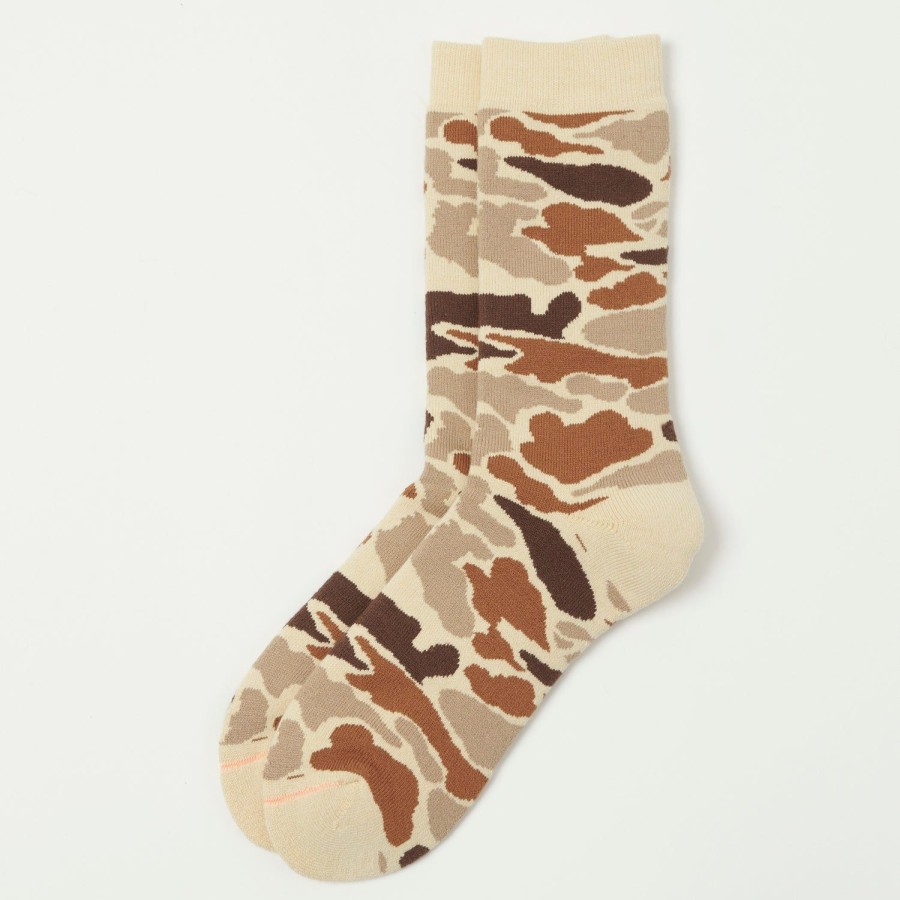 Accessories RoToTo | Rototo Pile Camo Crew Sock - Sand