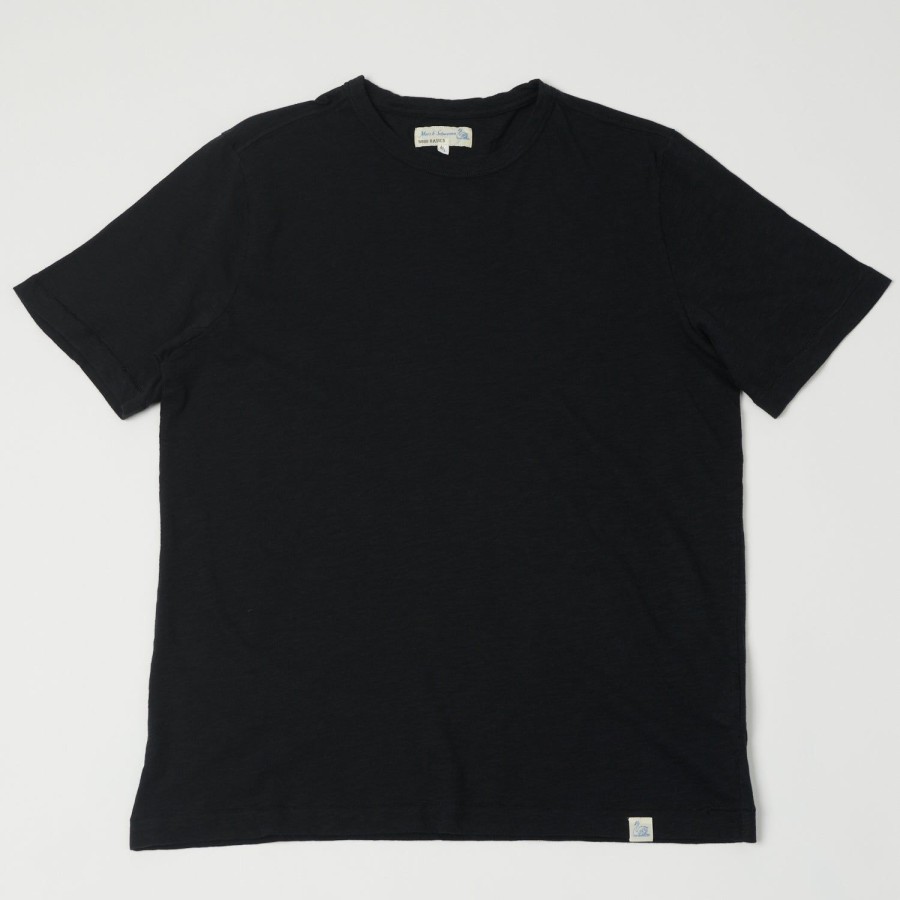 Clothing Merz b. Schwanen | Merz B. Schwanen Sct04 Crew Neck Tee - Deep Black