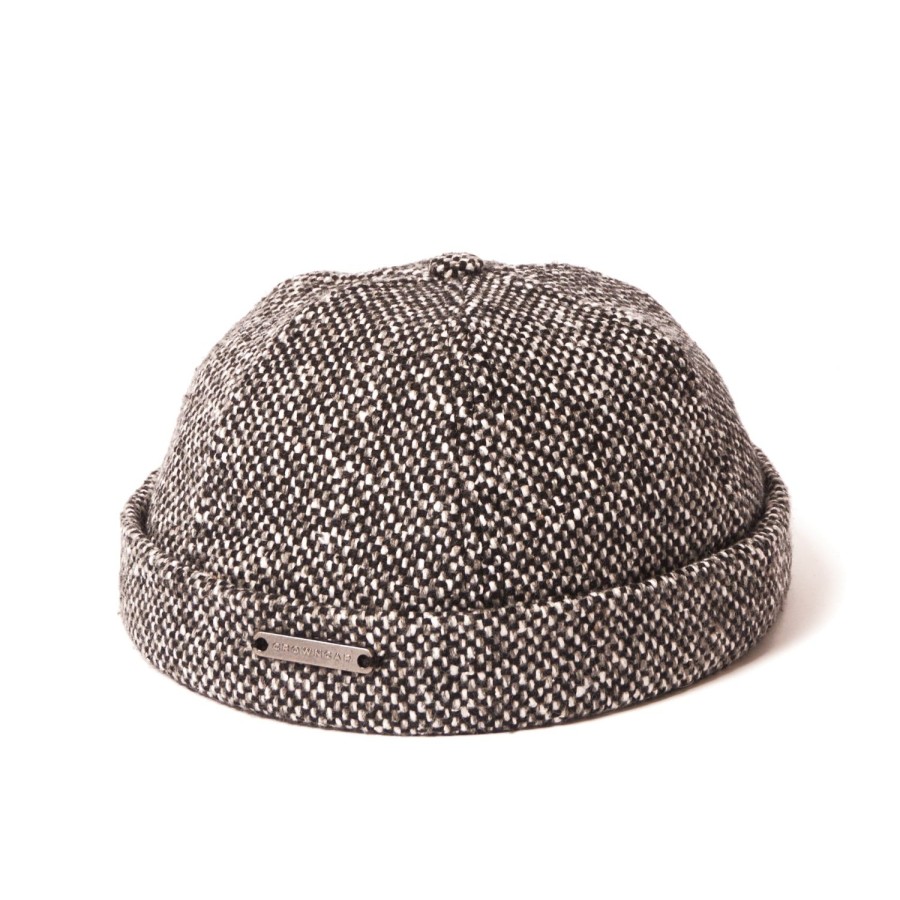 Accessories Crown Cap | Crown Cap 1-011Fp Wool Blend Donegal Beanie Cap - Salt & Pepper