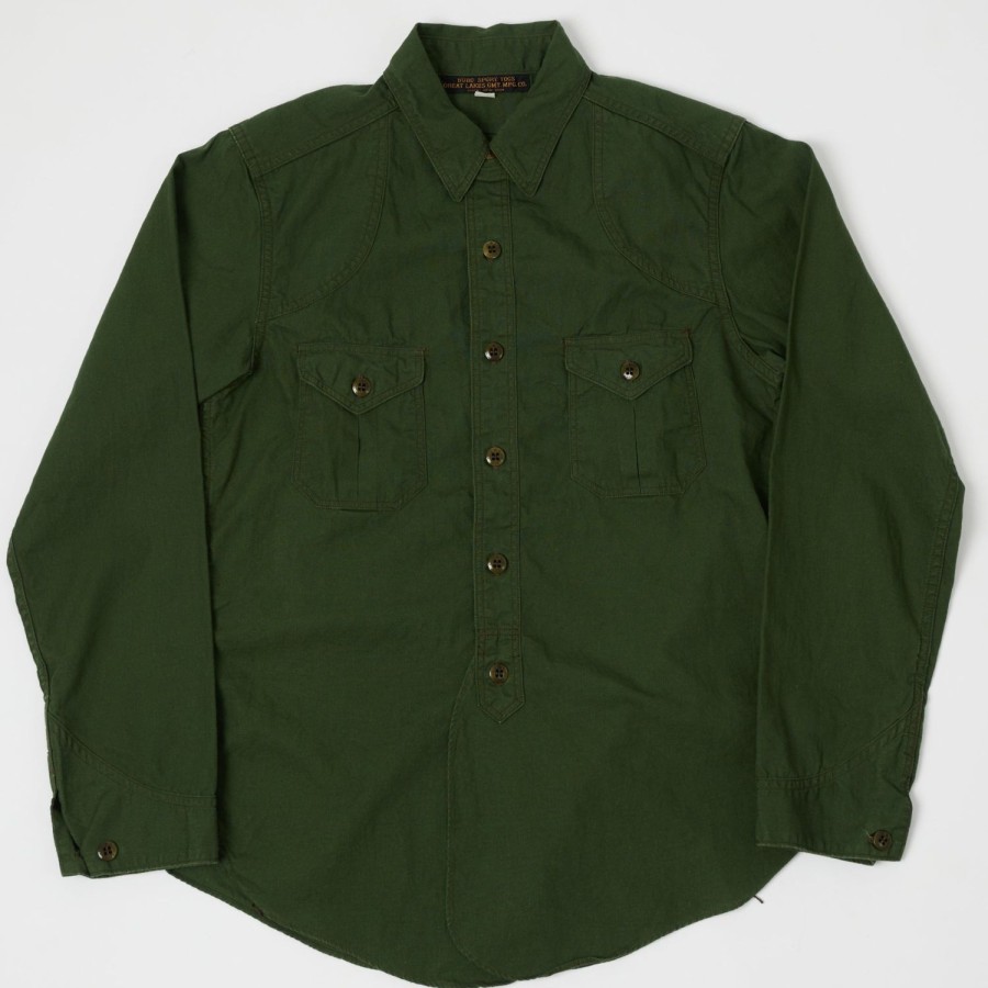 Clothing Freewheelers & Co | Freewheelers 2123014 'Montauk' Shirt - Leaf Green