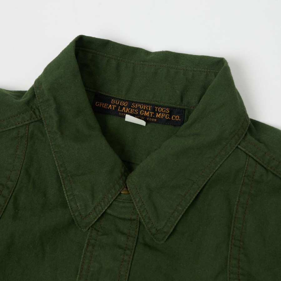 Clothing Freewheelers & Co | Freewheelers 2123014 'Montauk' Shirt - Leaf Green