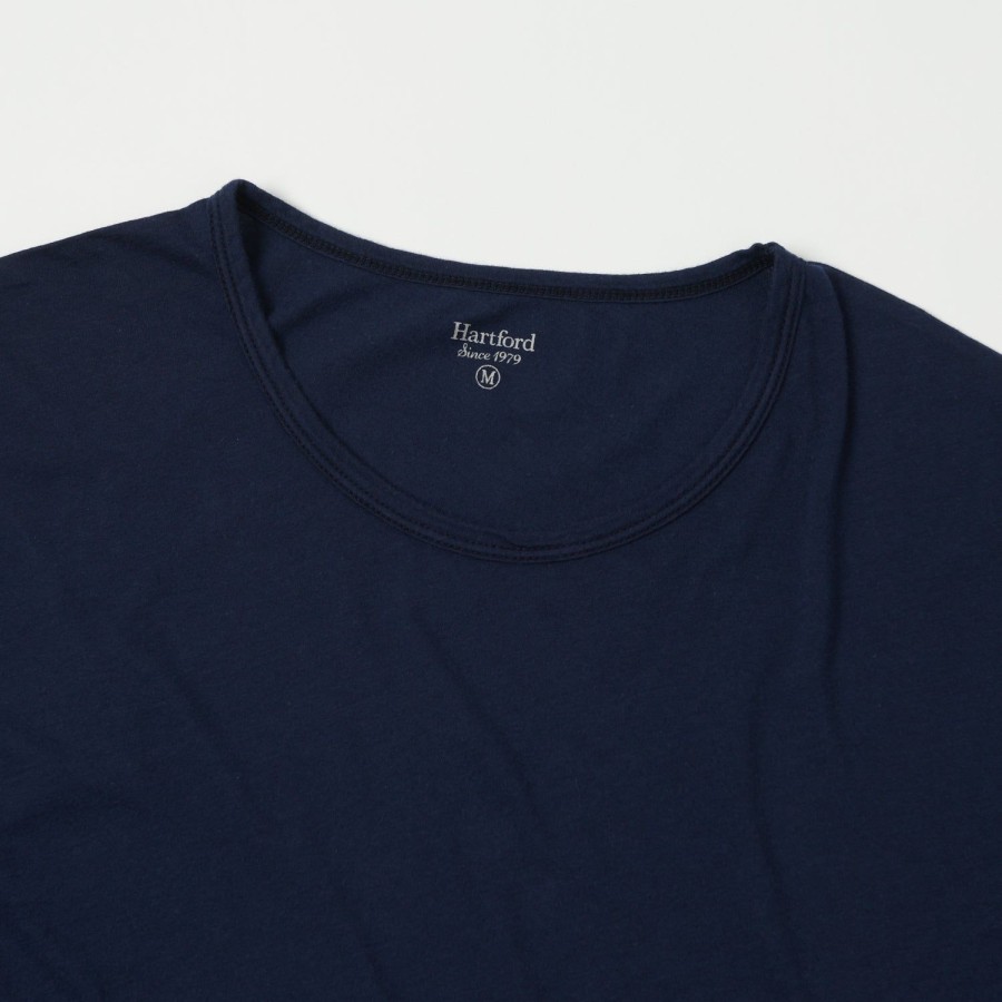 Clothing Hartford | Hartford Azz63301 Light Cotton Jersey T-Shirt - Navy