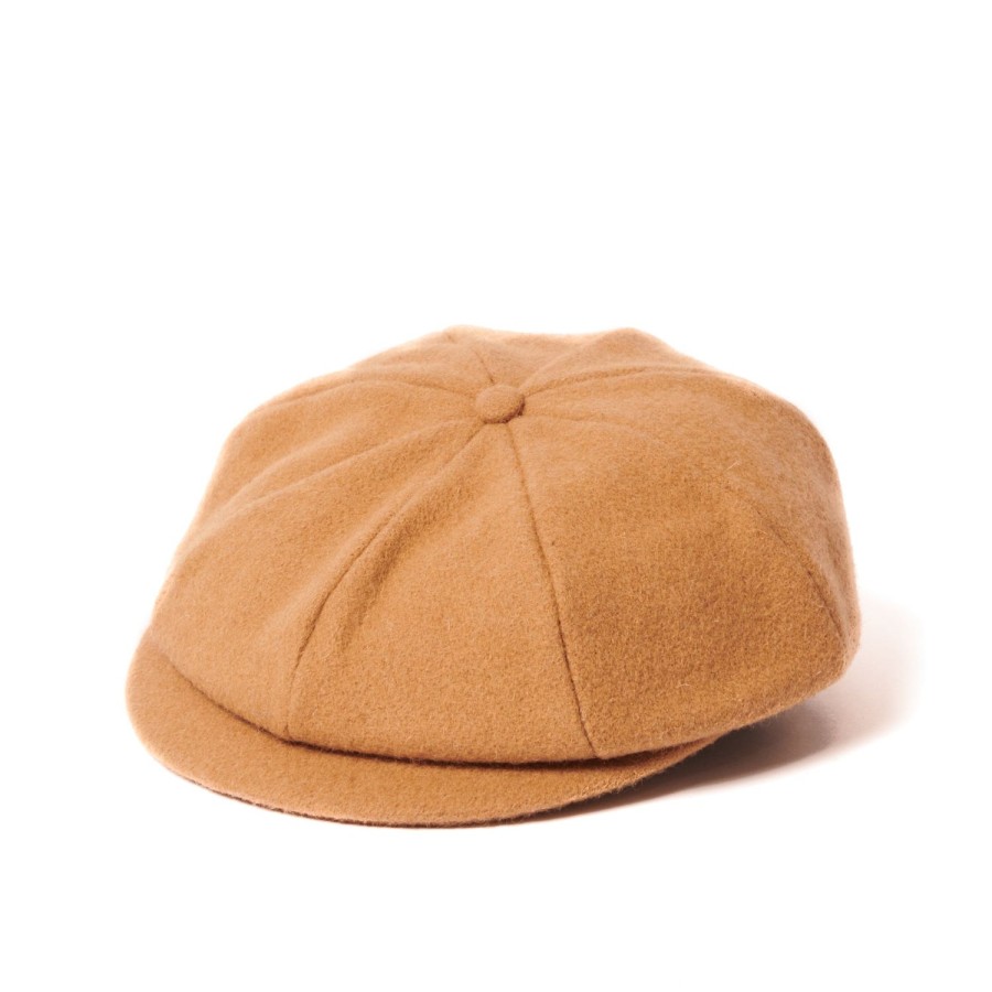 Accessories Crown Cap | Crown Cap 1-235S Wool News Boy Cap - Camel