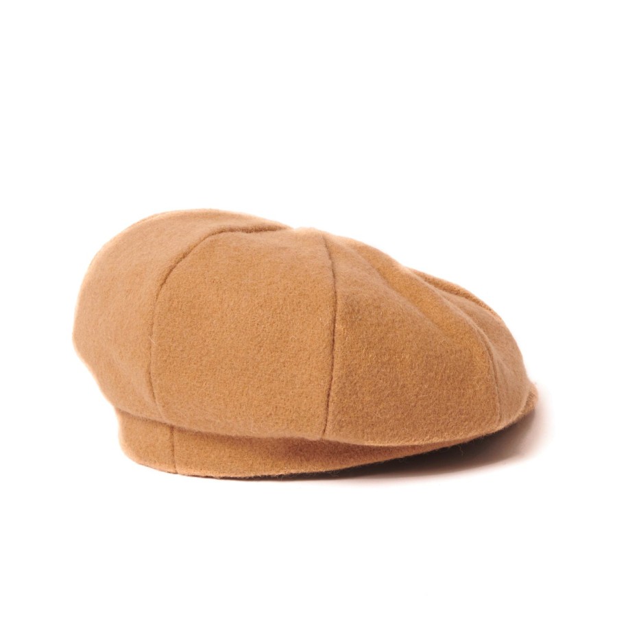 Accessories Crown Cap | Crown Cap 1-235S Wool News Boy Cap - Camel