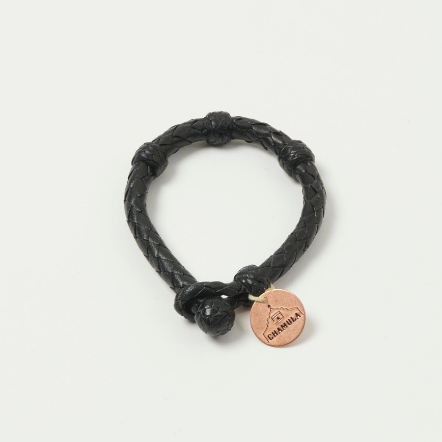 Accessories Chamula | Chamula Round Leather Bracelet - Black