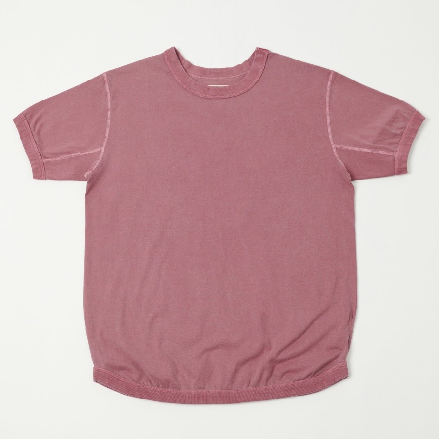 Clothing Full Count | Full Count 52223 Flat Seam Heavyweight S/S Tee - Burgundy