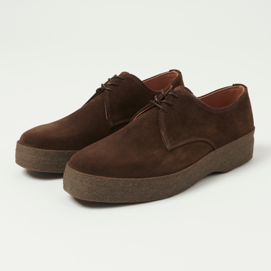 Footwear Sanders | Sanders Japan Collection Brit Shoe - Chocolate Brown Suede