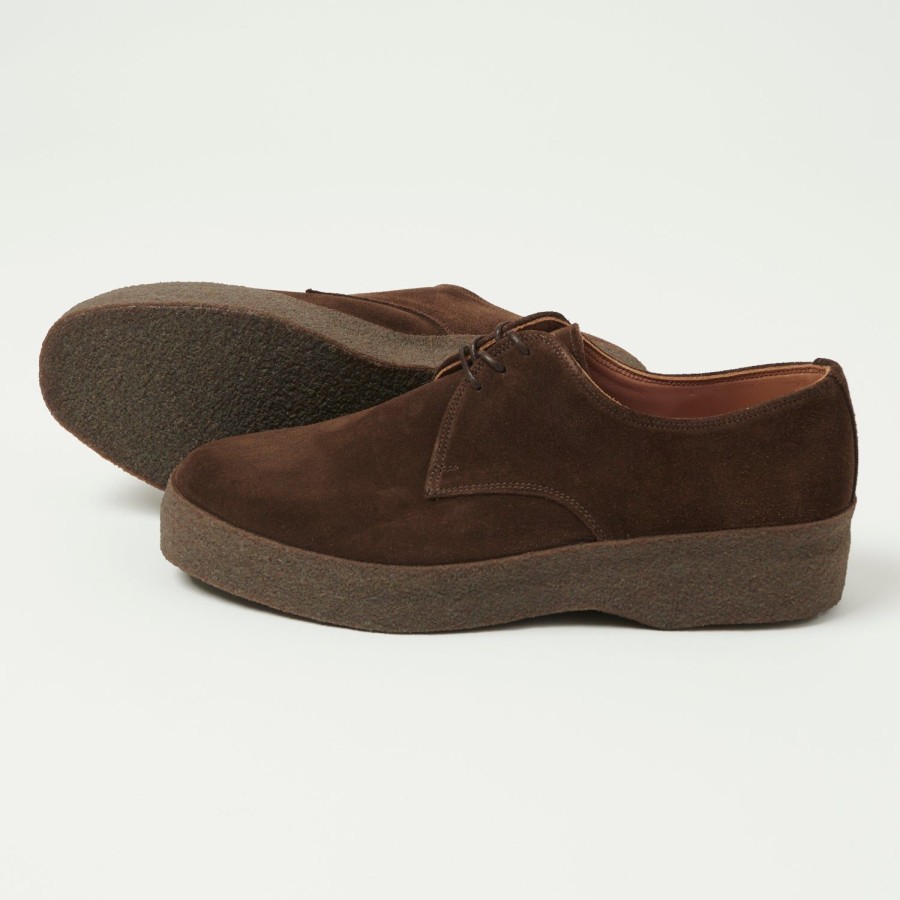 Footwear Sanders | Sanders Japan Collection Brit Shoe - Chocolate Brown Suede