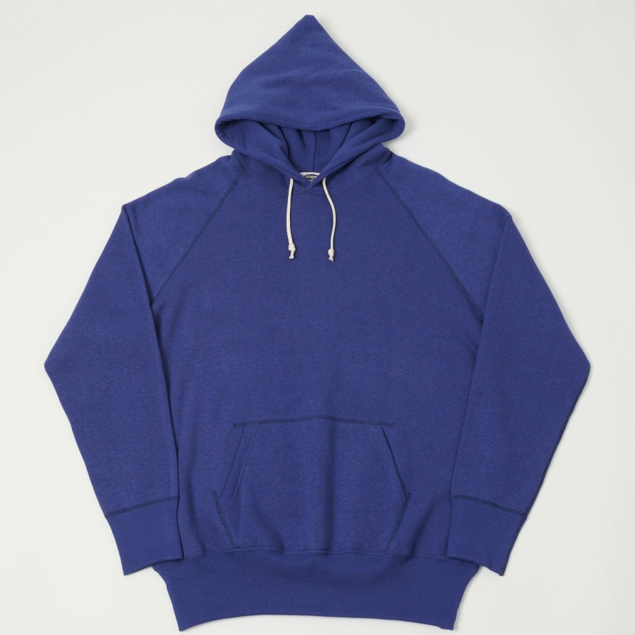 Clothing Denime | Denime Lot. 262 4-Needle Hooded Sweatshirt - Blue