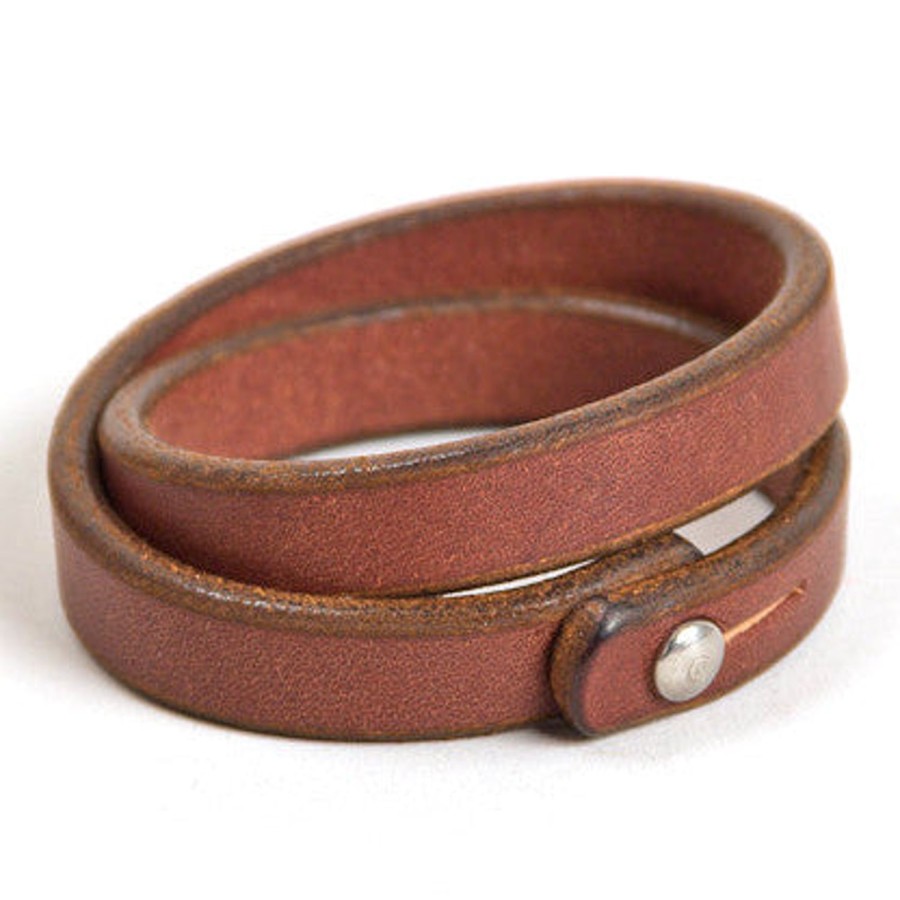 Accessories Tanner Goods | Tanner Goods Double Wristband Cognac