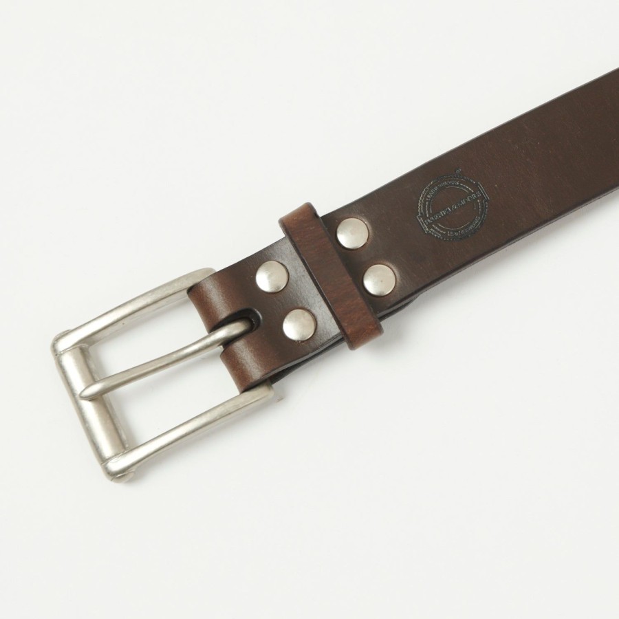 Accessories Barnes & Moore | Barnes & Moore 'Garrison' Oak Bark Leather Belt - Conker/Nickel