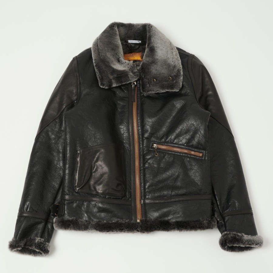 Clothing Shangri-La Heritage | Shangri-La Heritage 'Aviatore' B-3 Shearling Flight Jacket - Black