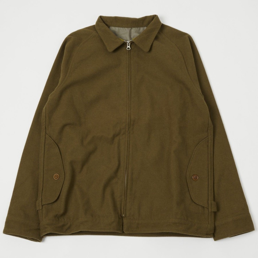 Clothing Gorouta | Gorouta 0310 Wool Zip Jacket - Olive