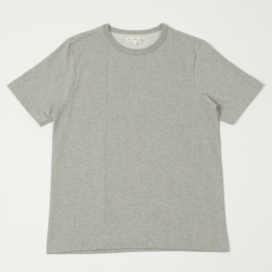 Clothing Merz b. Schwanen | Merz B. Schwanen 214 Crew Neck Tee - Grey Melange