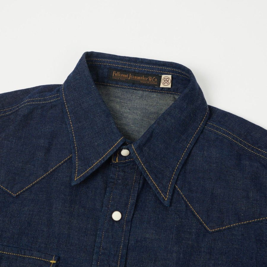 Clothing Full Count | Full Count 4894 Denim Western Shirt - Rinsed