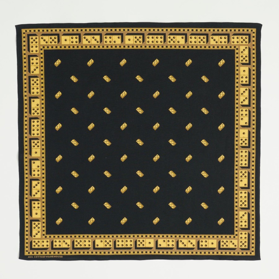 Accessories Warehouse & Co | Warehouse 5240 'Domino' Pattern Bandana - Black