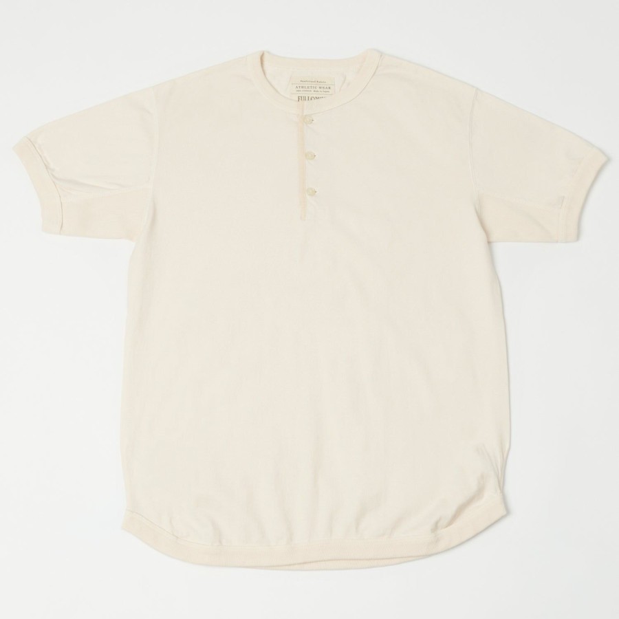 Clothing Full Count | Full Count 5222H Flat Seam Heavyweight S/S Henley - Ecru