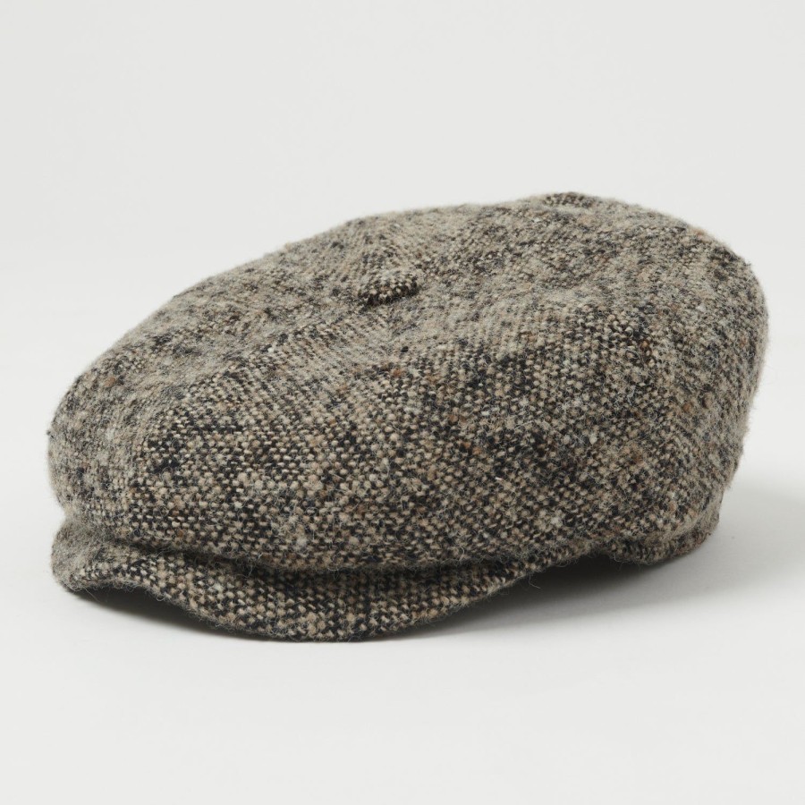 Accessories Stetson | Stetson 6840601-471 Hatteras Donegal Tweed Flat Cap - Grey Melange