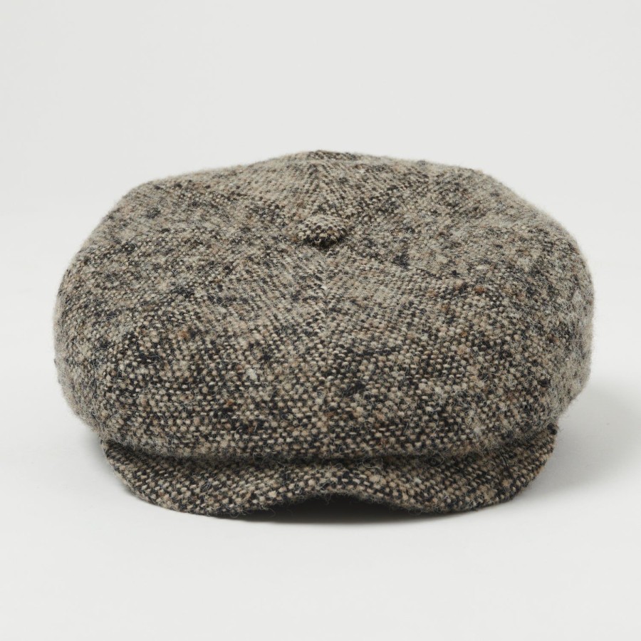 Accessories Stetson | Stetson 6840601-471 Hatteras Donegal Tweed Flat Cap - Grey Melange