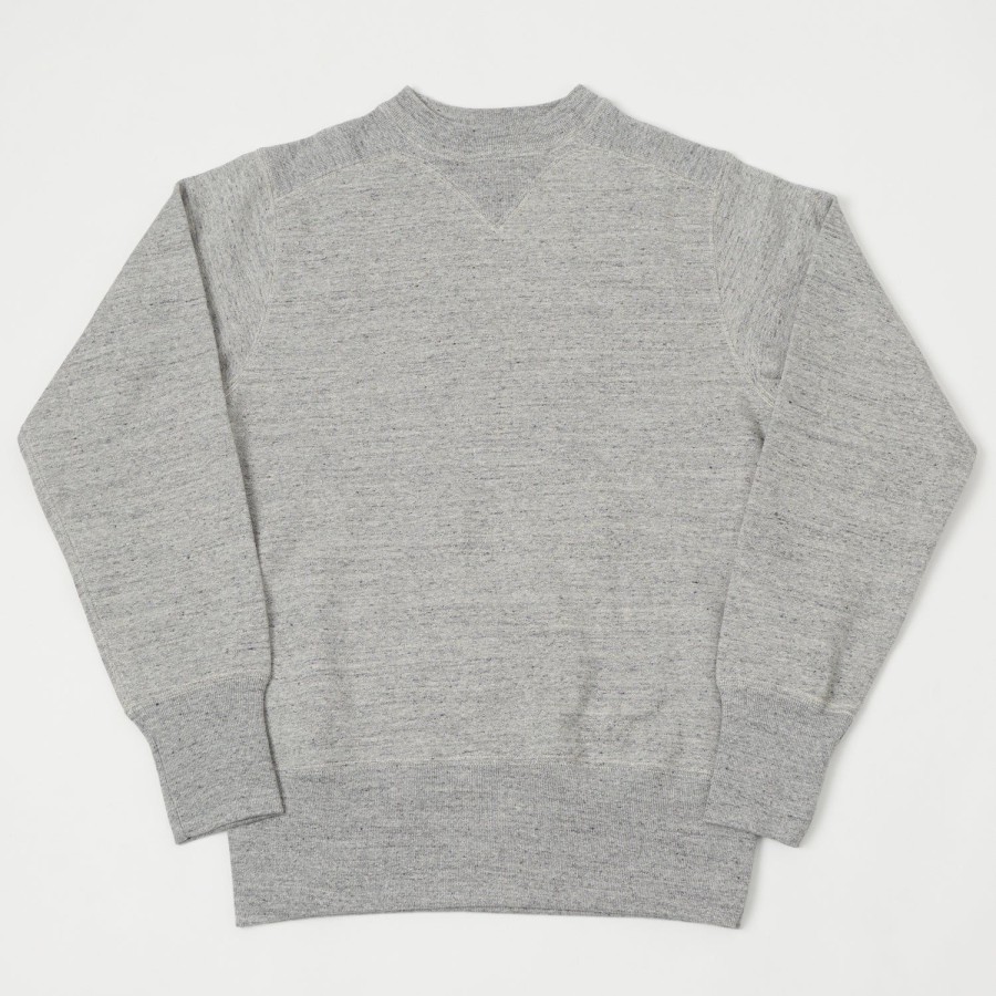 Clothing Freewheelers & Co | Freewheelers 2224005 Set In Sleeve Sweatshirt - Mix Grey