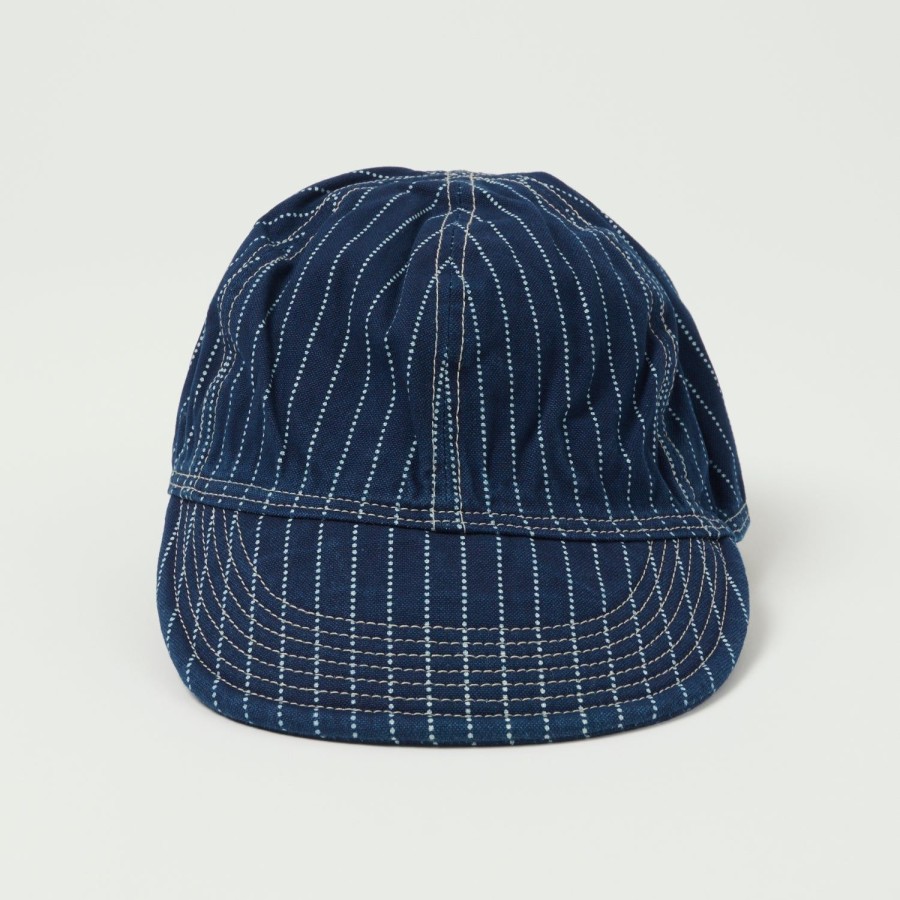 Accessories Full Count | Full Count 6024-1 Aaf Mechanic Denim Cap - Indigo Wabash One Wash