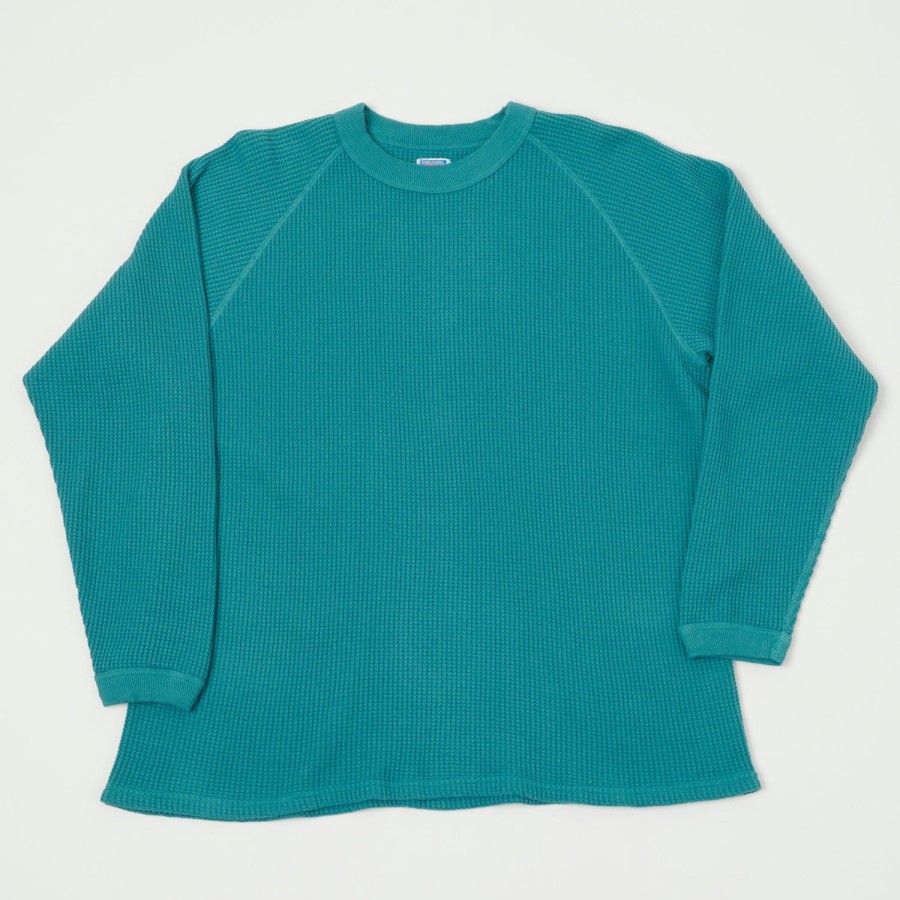 Clothing Dubbleworks | Dubbleworks Heavy Waffle L/S Tee - Turquoise