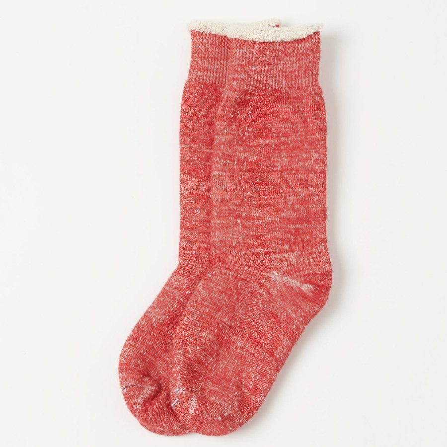 Accessories RoToTo | Rototo Double Face Crew Sock - Red