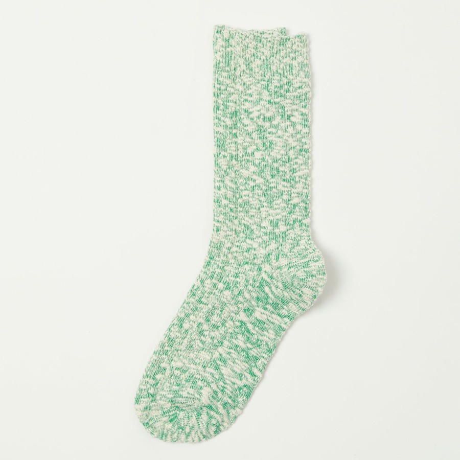 Accessories Anonymous Ism | Anonymous Ism Light Slub Crew Socks - Green Mel