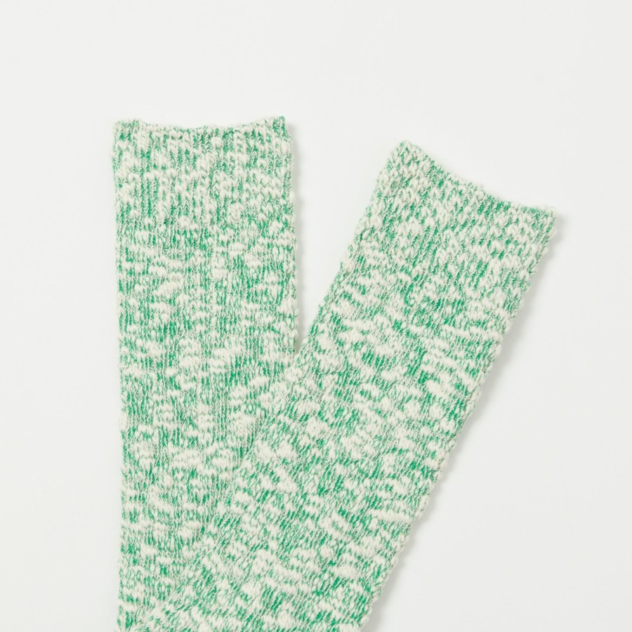 Accessories Anonymous Ism | Anonymous Ism Light Slub Crew Socks - Green Mel