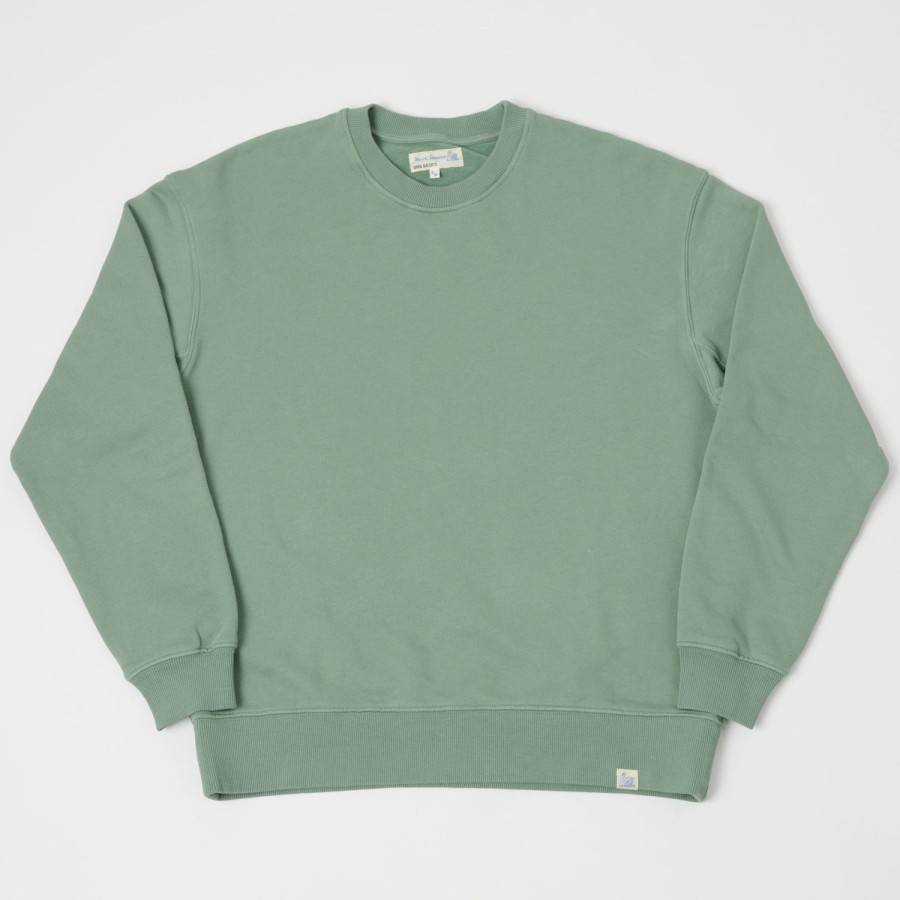 Clothing Merz b. Schwanen | Merz B. Schwanen Cswos02 Oversized Crew Neck Sweatshirt - Light Army